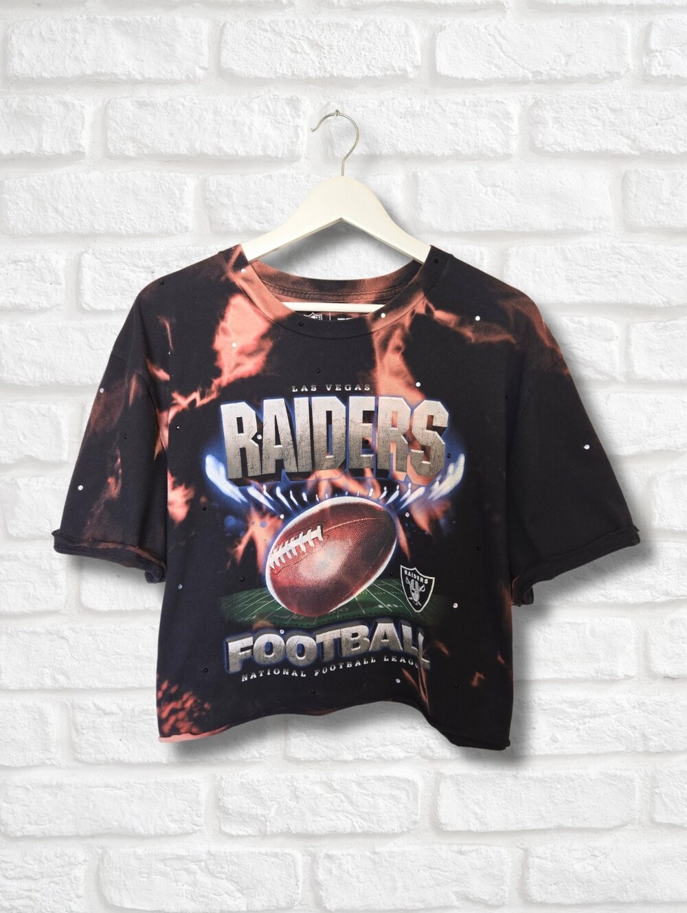 Las Vegas Raiders Crop Top W/Rhinestones